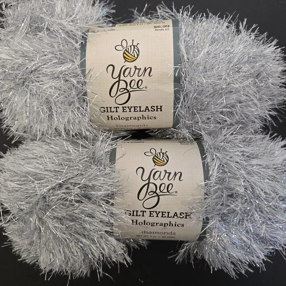 Yarn Bee Gilt Eyelash Holographics Yarn 2 Skeins DIAMOND